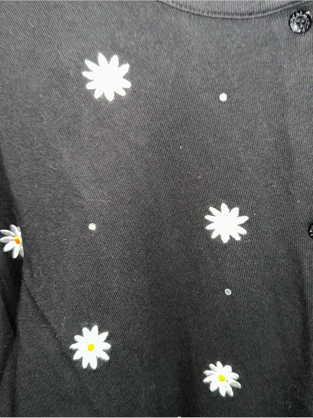 Button-Front Knit Cardigan with Branded Button